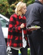 Sarah Gadon, Molly Parker and Terry Chen on the set of 'The 9th Life Of Louis Drax' in Vancouver, Canada 10/ 20/2014