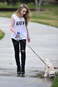 Sabrina Carpenter - Walking her dog in Burbank 01/15/2015